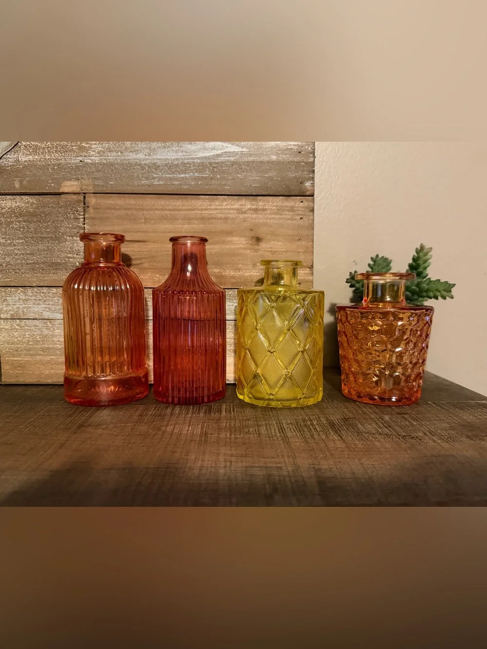 15 Pcs Assorted Colored Decorative Glass Bud Vases